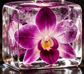 Hielo con orquídea